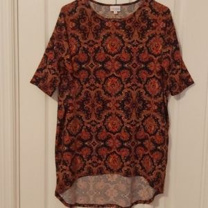 NWOT Lularoe Classic Tee XS Amber Redorange Black